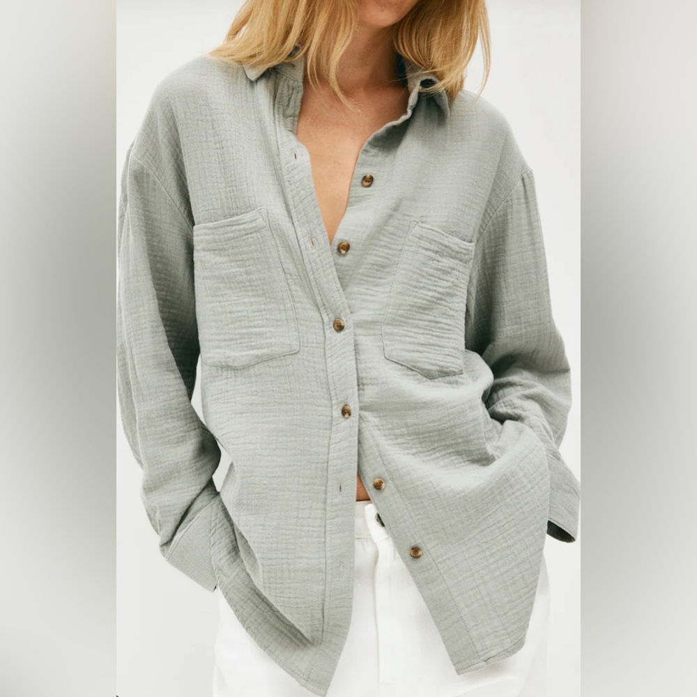 H&M Olive Green Textured Shirt
